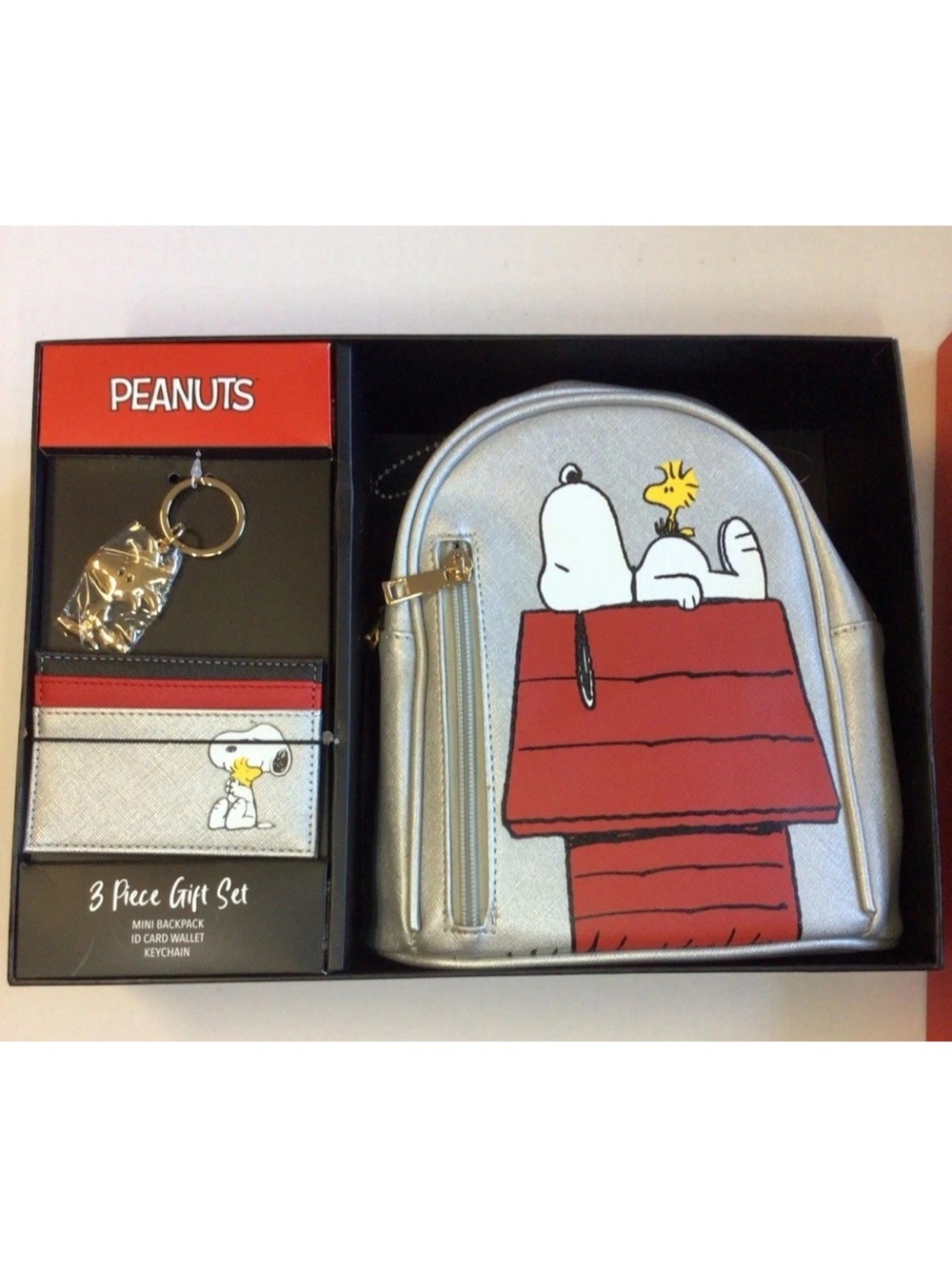 Peanuts Silver Mini Backpack Set with Snoopy and Woodstock